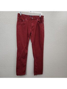 Frank And Oak Mens Maroon Straight-Leg Pants Size 30X29 ACTUAL Measurments